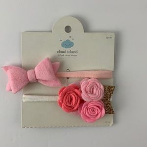 NWT Cloud Island Baby Bows - Pack of 2